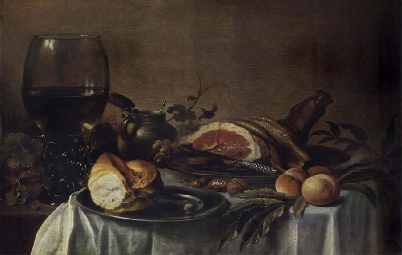 Pieter Claesz Still life with Ham oil painting picture